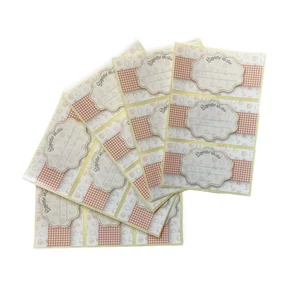 Öntapadós címke 15 db/csomag - piros kockás 