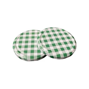 Konzerves üveg lapka TO-82 (zöld kockás) 10 db