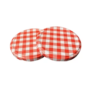 Konzerves üveg lapka TO-82 (piros kockás) 10 db