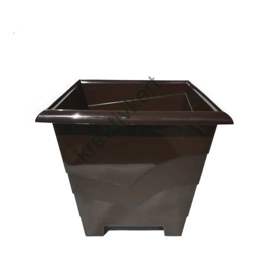 CALLA szögletes műanyag virágtartó - BARNA