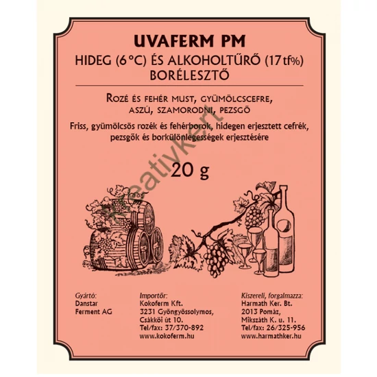 UVAFERM PM hideg- és alkoholtűrő borélesztő 500 g