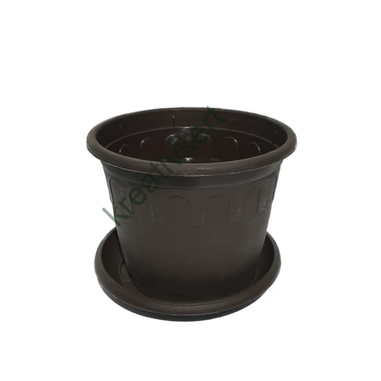 HERA virágcserép alátéttel 27 cm BARNA