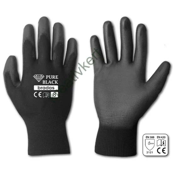 PURE BLACK védőkesztyű 9-es