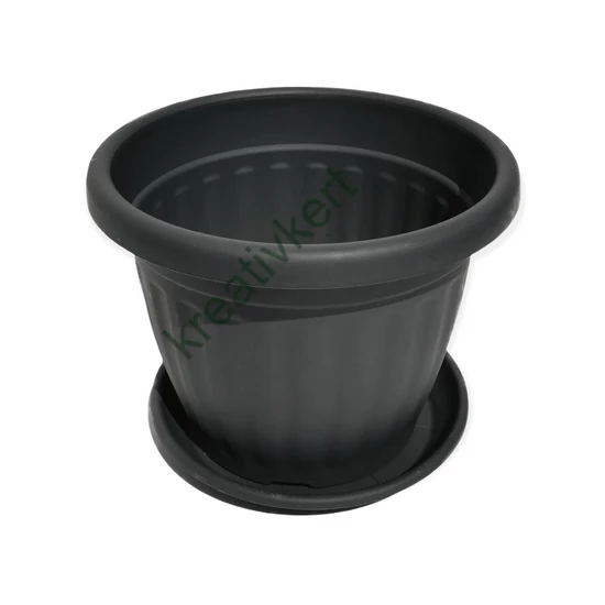 Virágcserép alátéttel 45 cm - ANTRACIT