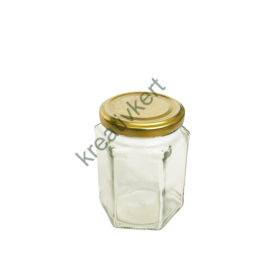 Hatszögletű üveg tetővel 275 ml