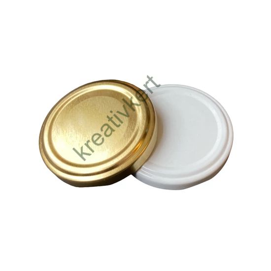 Konzerves üveg lapka TO-63 (fehér/arany)